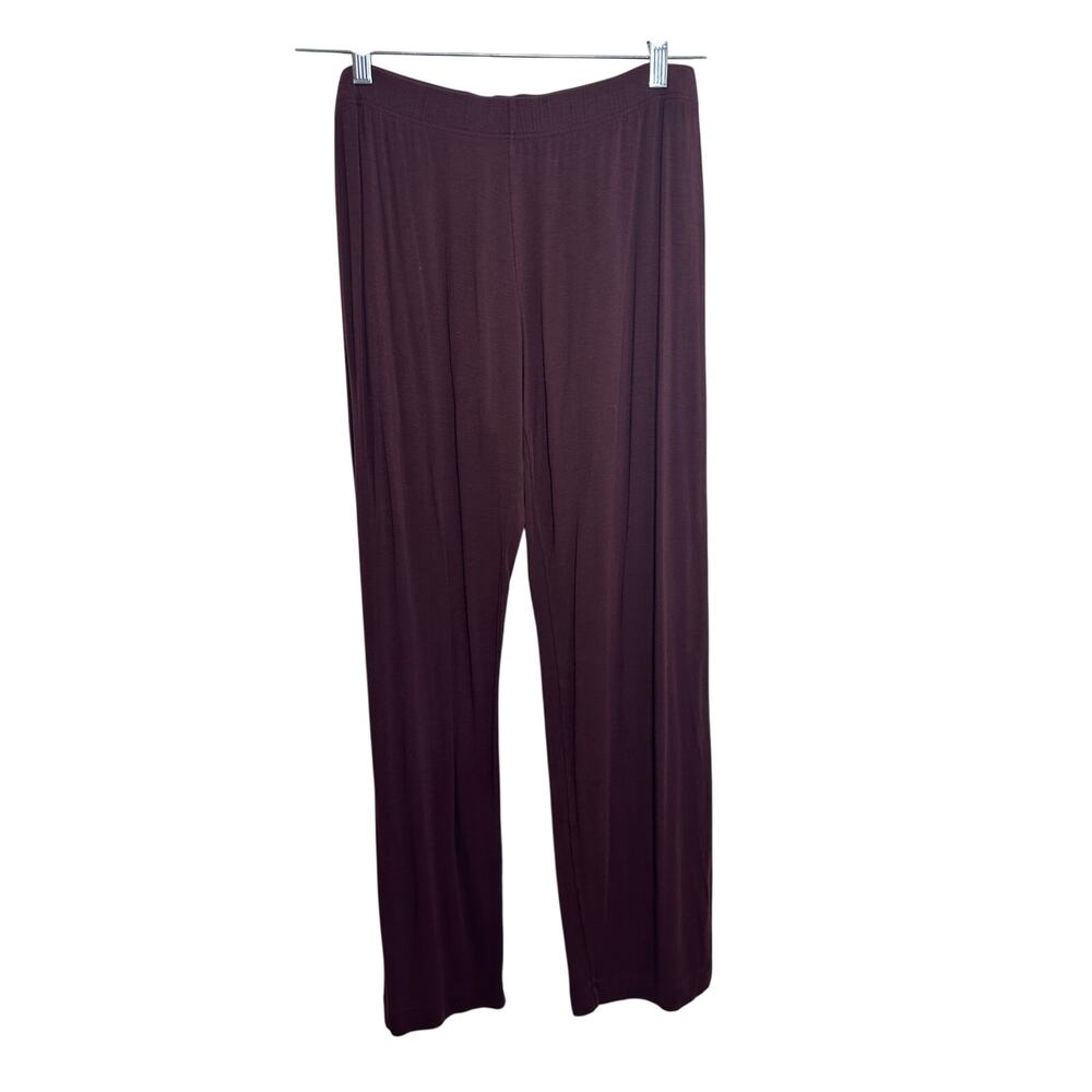 HANRO Burgundy Lounge Pajama Pants M Soft Stretch Modal Drawstring Switzerland - Picture 3 of 8